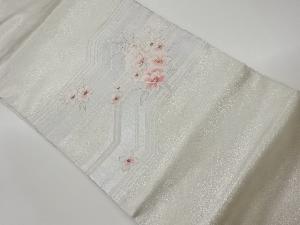 リサイクル　花模様刺繍名古屋帯